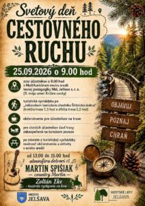 Plagát Svetového dňa cestovného ruchu v Jelšave — vychádzka Štítnickou dolinou s rodinami a prírodu