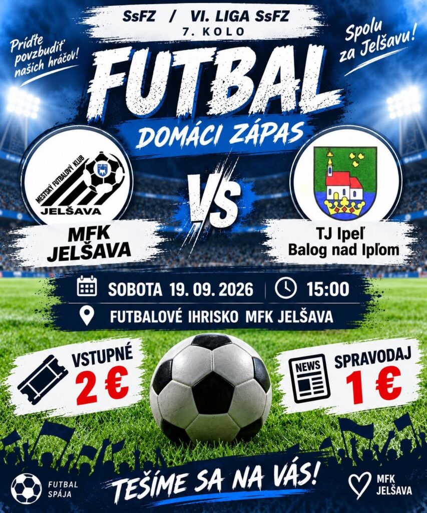 Futbalový zápas MFK Jelšava — VI. liga SSFZ siedme kolo — TJ Ipeľ Balog nad Ipľom