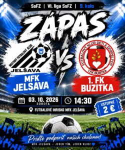 MFK JELŠAVA VS 1. FK BUZITKA – FUTBALOVÝ ZÁPAS VI. LIGY