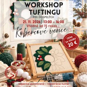 Workshop tuftingu v Revúcej — vytvorenie vlastných textilných dekorácií s moderným nástrojom