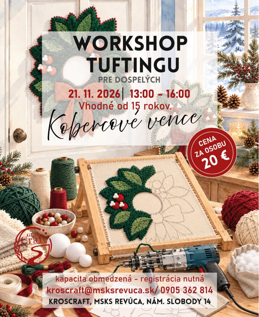 Workshop tuftingu v Revúcej — vytvorenie vlastných textilných dekorácií s moderným nástrojom