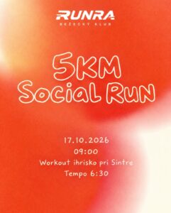 Plagát 5KM Social Run v Revúcej s RUNRA Bežeckým klubom — voľný beh pre všetky vekové kategórie