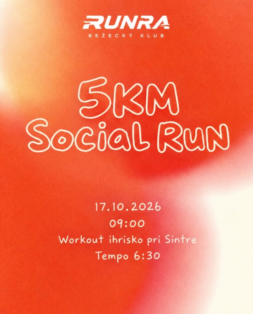 Plagát 5KM Social Run v Revúcej s RUNRA Bežeckým klubom — voľný beh pre všetky vekové kategórie