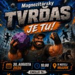 Plagát podujatia Magnezitársky TVRĎAS 2026 — adrenalínový prekážkový beh v Revúcej