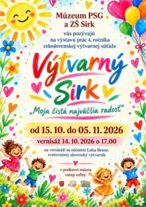 Plagát výstavy Výtvarný Sirk v Múzeu Prvého slovenského gymnázia v Revúcej — výtvarné práce celoslovenskej súťaže