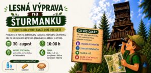 Plagát lesnej vychádzky na Šturmanku v Revúcej — interaktívne dobrodružstvo pre rodiny v prírode
