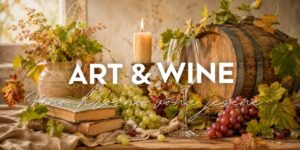 Plagát Art & Wine v Revúcej — maľovanie hroznov a jesenného zátiší nad vinom