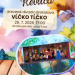 Plagát rozprávky Vĺčko Tľčko — drevené divadlo pre deti s hudbou a hrou v Revúcej