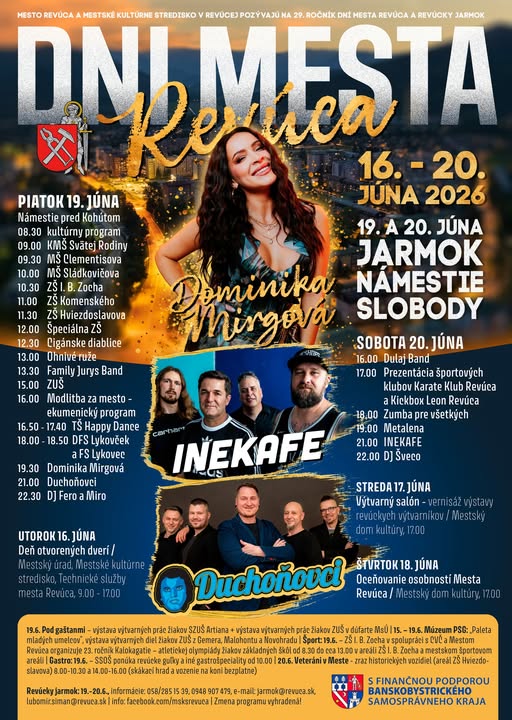 DNI MESTA REVÚCA 2026 – FESTIVAL REMESIEL A KULTÚRY NA NÁMESTÍ SLOBODY