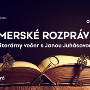 Plagát literárneho večera Gemerské rozprávky s Janou Juhásovou o ľudových príbehoch z regiónu Gemer