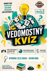 Plagát Revúckej vedomostnej ligy — vedomostný kvíz v tímoch v Mamut Pube Revúca