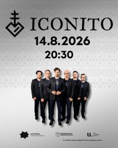Plagát koncertu ICONITO 14. augusta 2026 v Litterra — modernú hudbu so slovenskými tradíciami