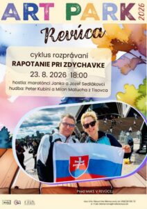 Plagát Rapotania pri zdychavke — rozhovor s maratóncami Jankou a Jozefom Sedlákovcami v Revúcej