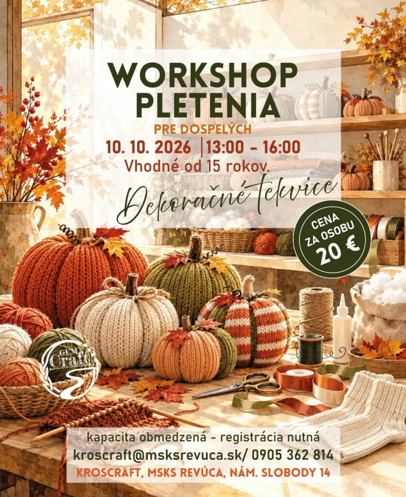 Workshop pletenia dekoračných tkvíc — jesenná tvorivá dielňa v Revúcej
