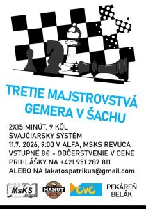 TRETIE MAJSTROVSTVÁ GEMERA V ŠACHU | MSKS REVÚCA
