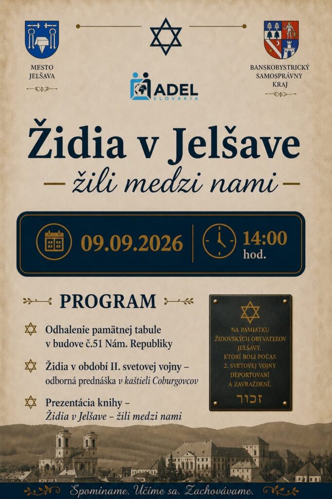 Spomienková ceremónia Židia v Jelšave – žili medzi nami, odhalenie pamätnej tabule v Jelšave